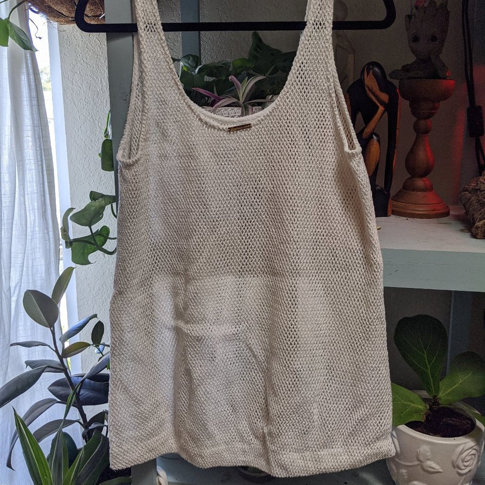 MICHAEL KORS Crochet Tank Top Knit Beach Cover Up